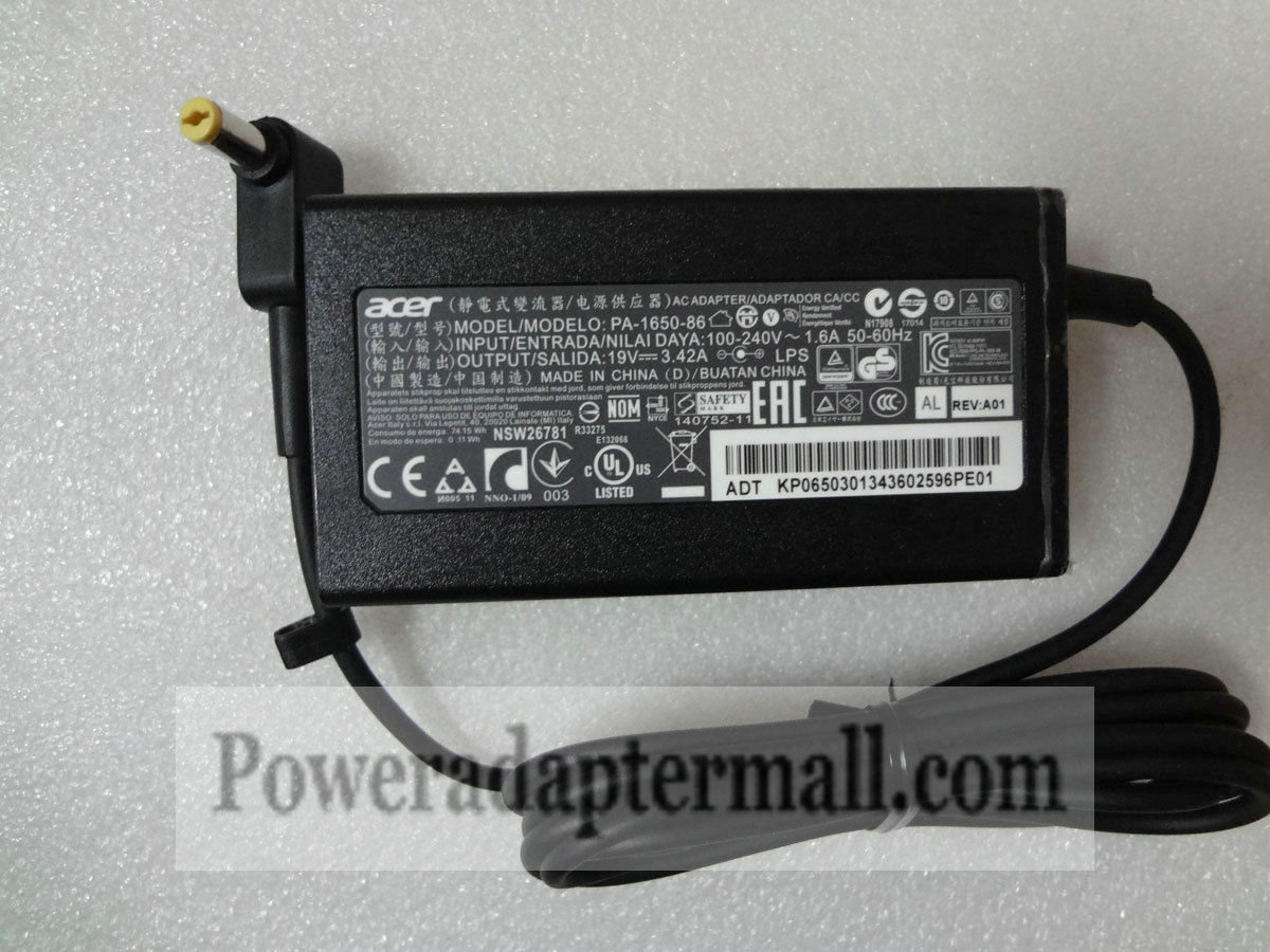 Original 19V 3.42A Acer Acer Aspire PA-1650-86 AC power Adapter